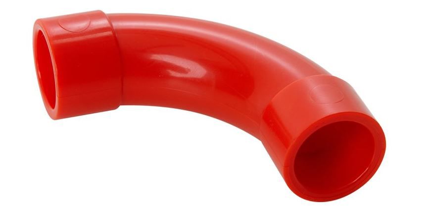 25mm ABS 90 Degree Slow Bend PK10 WHITE